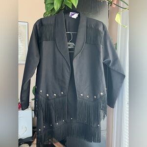 Vintage Sas’sa Black Western Style 2 Piece Jacket & Skirt